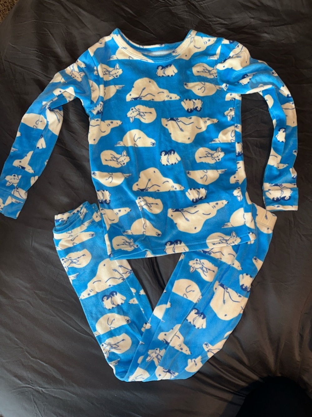 Cat & Jack Blue and White Polar Bear Kids Pajama Set
